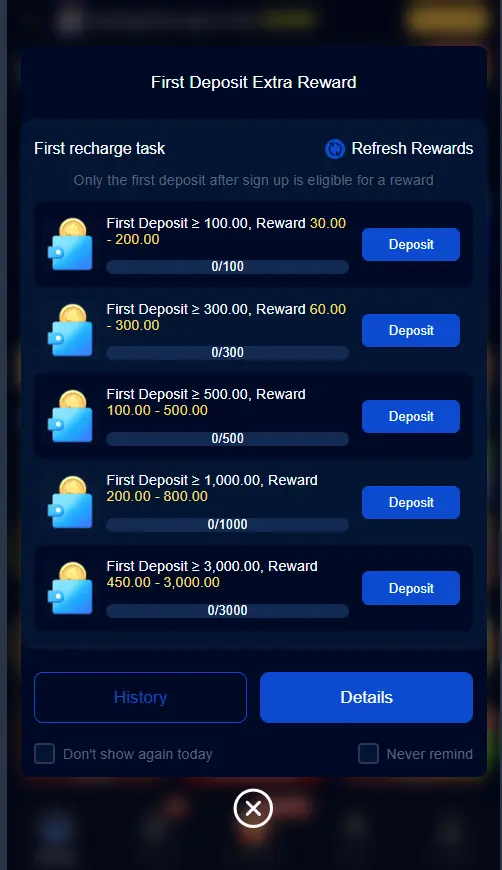 EP567 Game user dashboard showing secure deposit and withdrawal methods