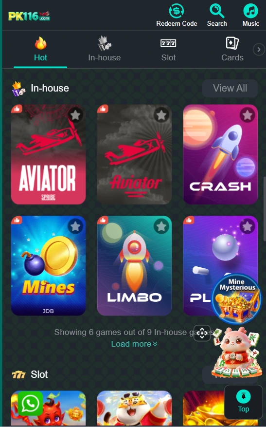 The in-house Aviator and Crash prediction lobby inside Pro116 Game featuring Spribe Aviator, Limbo, and server-verified multiplier curves.